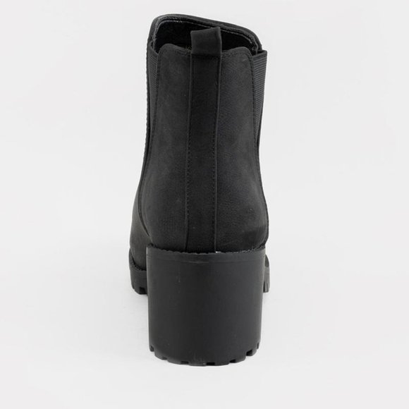 Desire Lace less Lug Black Combat Boot - Picture 2 of 6